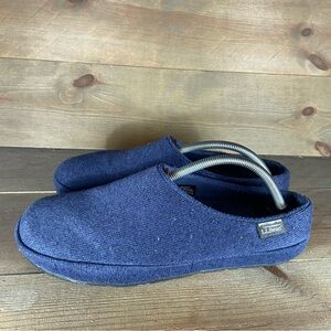 ll bean sweater fleece womens size 10 shoes blue slip on comfort slippers